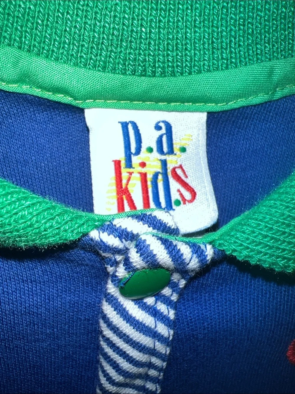 Vintage Kids Blue & Green Striped Polo Sweat Set with Golf Monogram​